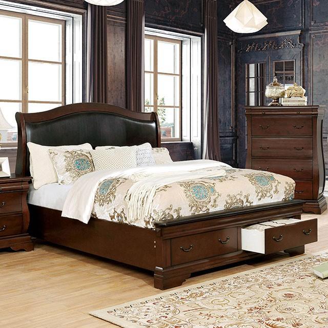 Furniture of America Merida King Platform Bed with Storage CM7504CH-EK-BED IMAGE 2
