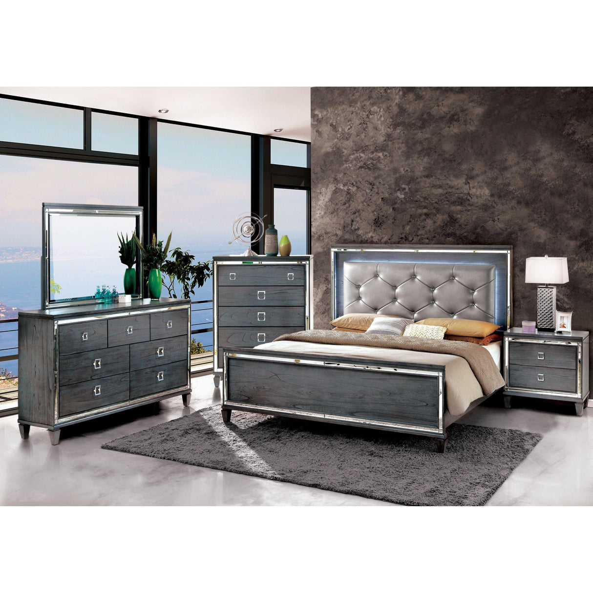 Furniture of America Clover King Upholstered Panel Bed CM7971EK-BED IMAGE 5