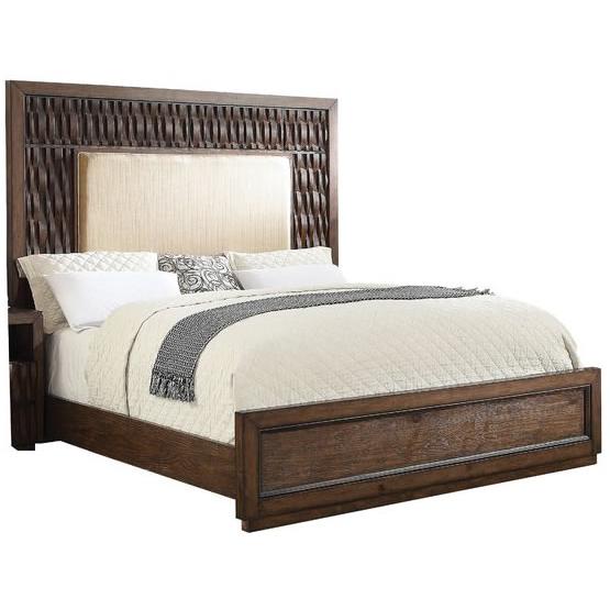 Furniture of America Eutropia King Upholstered Panel Bed CM7395EK-BED IMAGE 1