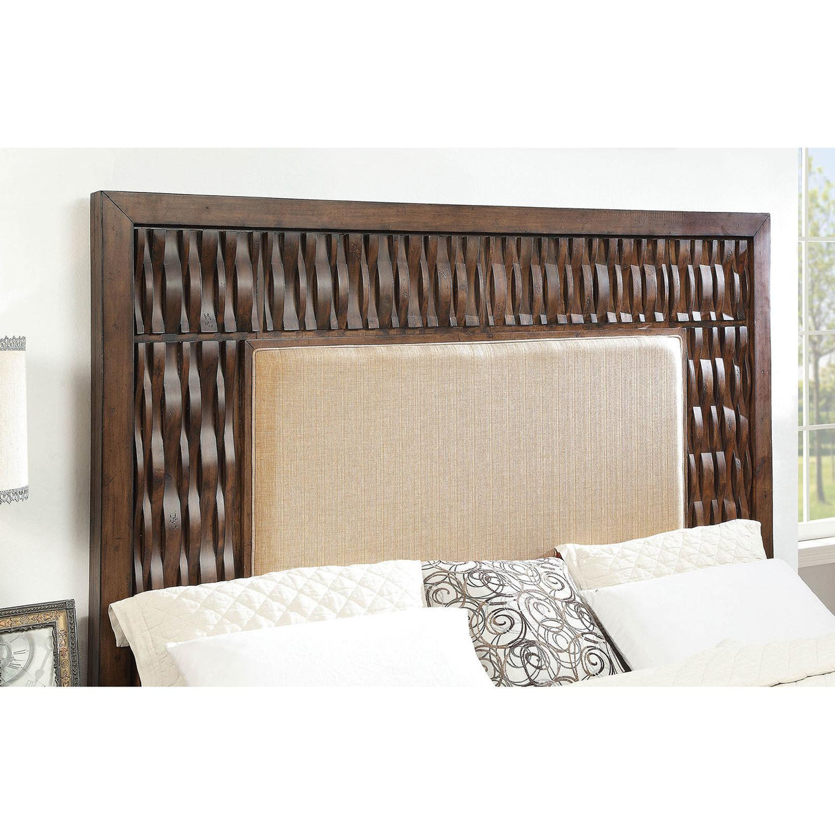 Furniture of America Eutropia King Upholstered Panel Bed CM7395EK-BED IMAGE 3