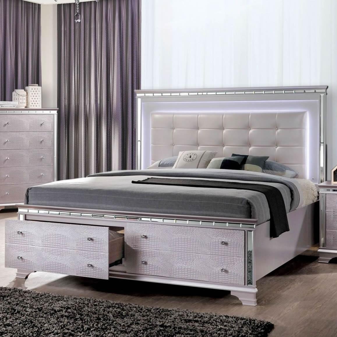 Furniture of America Claudette Queen Upholstered Panel Bed with Storage CM7972Q-BED IMAGE 2