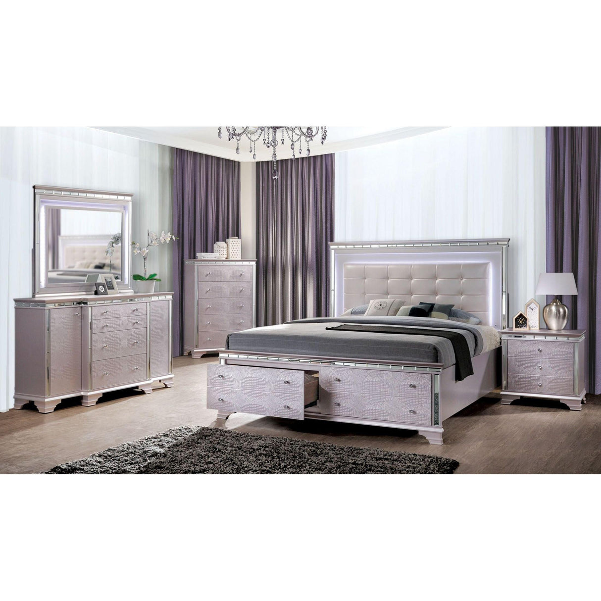 Furniture of America Claudette Queen Upholstered Panel Bed with Storage CM7972Q-BED IMAGE 6