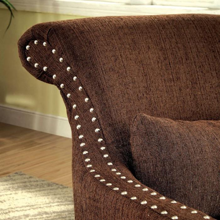 Furniture of America Agalva Stationary Fabric Accent Chair CM-AC6113BR IMAGE 2