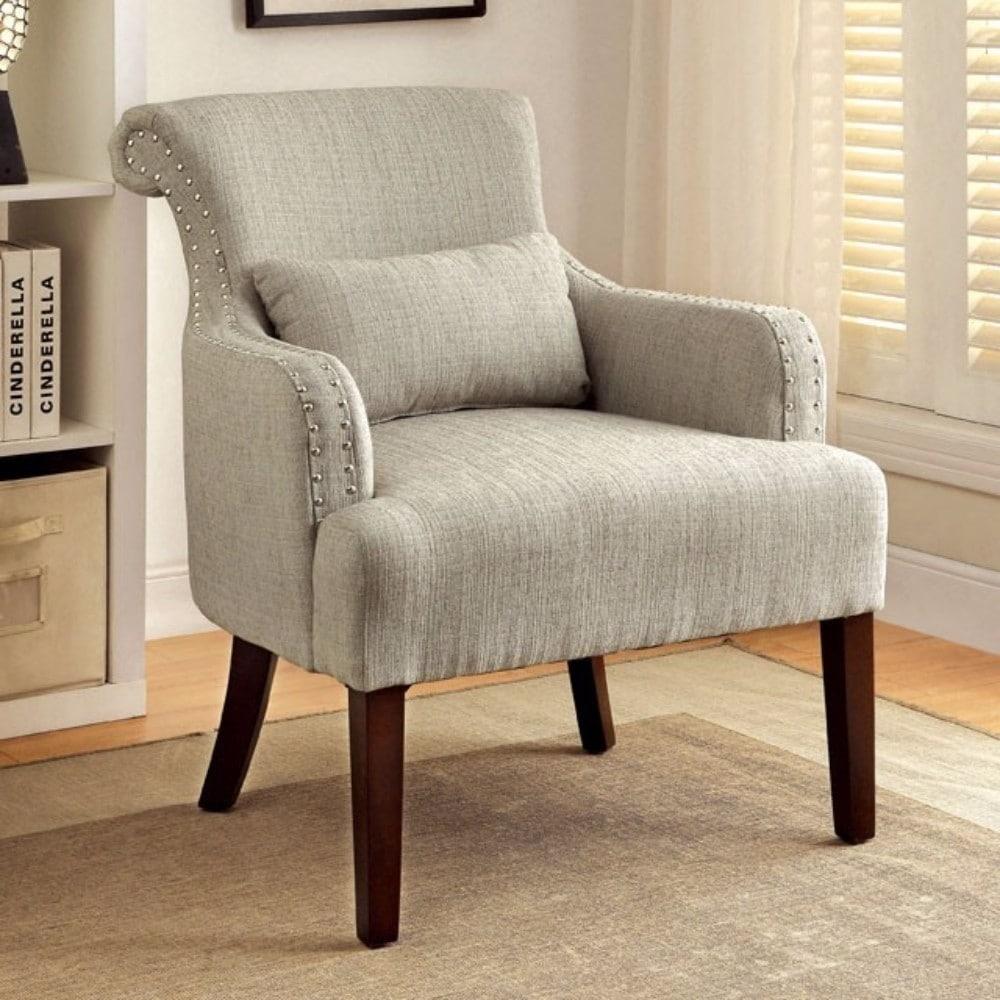 Furniture of America Agalva Stationary Fabric Accent Chair CM-AC6113BG IMAGE 1