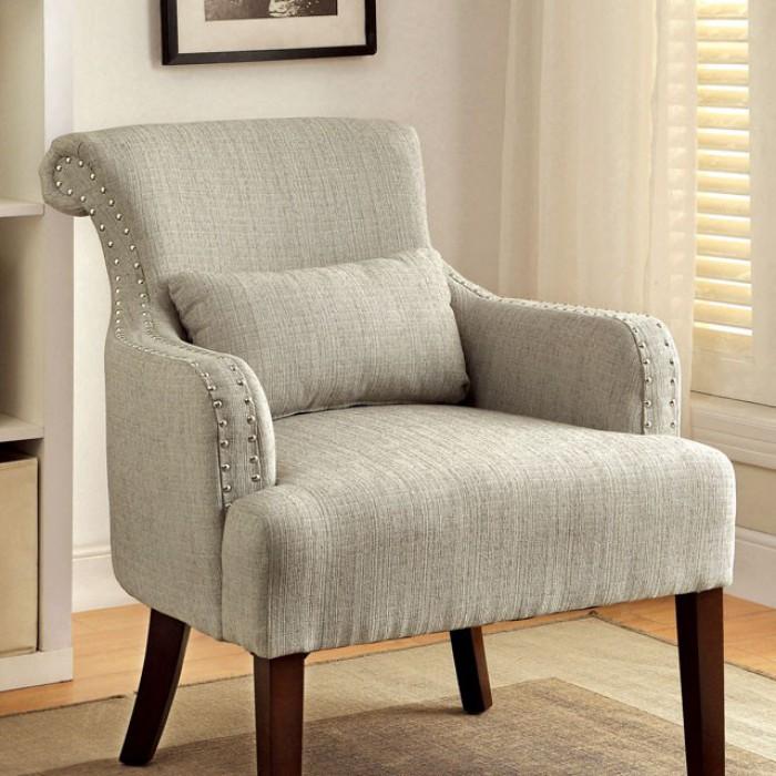 Furniture of America Agalva Stationary Fabric Accent Chair CM-AC6113BG IMAGE 2