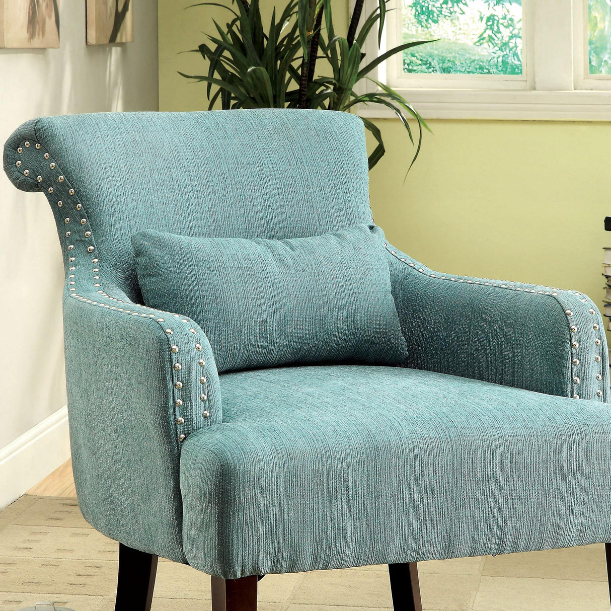 Furniture of America Agalva Stationary Fabric Accent Chair CM-AC6113BL IMAGE 2