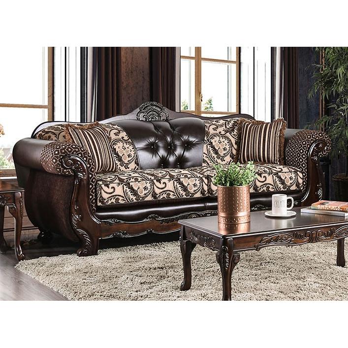 Furniture of America Quirino Stationary Fabric Sofa SM6416-SF IMAGE 1