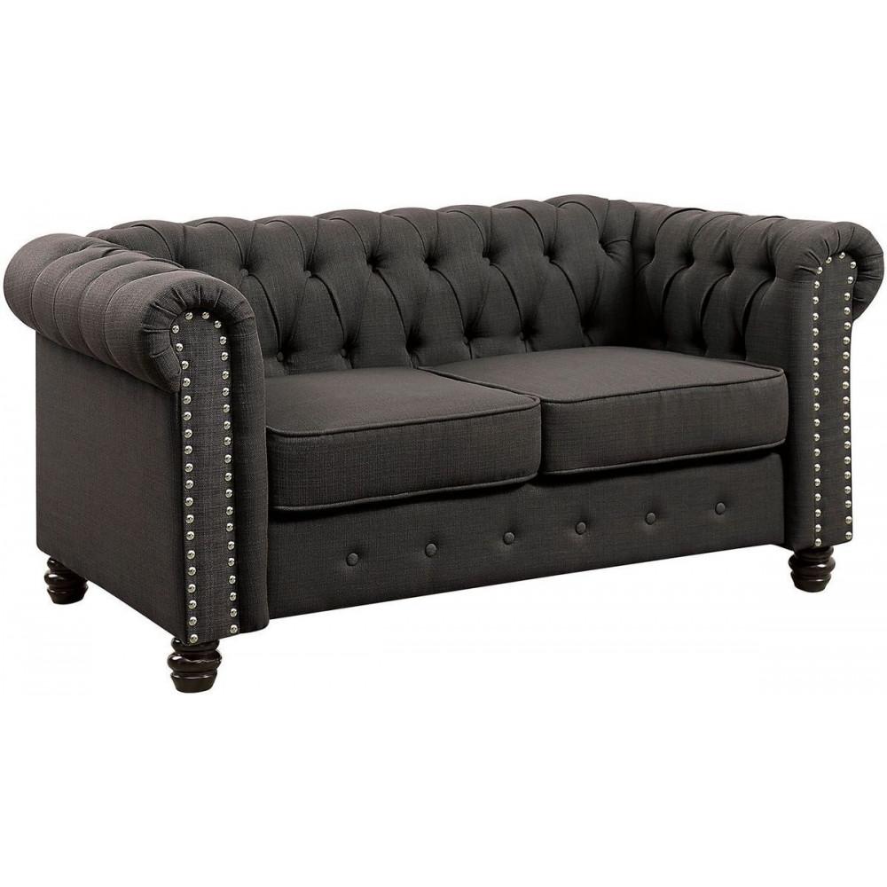 Furniture of America Winifred Stationary Fabric Loveseat CM6342GY-LV-PK IMAGE 1