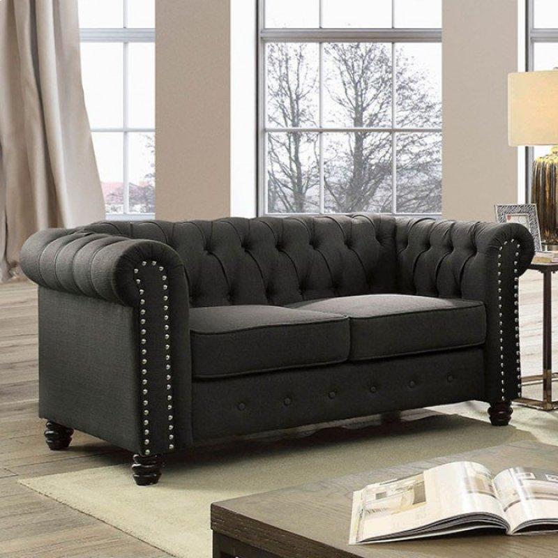 Furniture of America Winifred Stationary Fabric Loveseat CM6342GY-LV-PK IMAGE 2