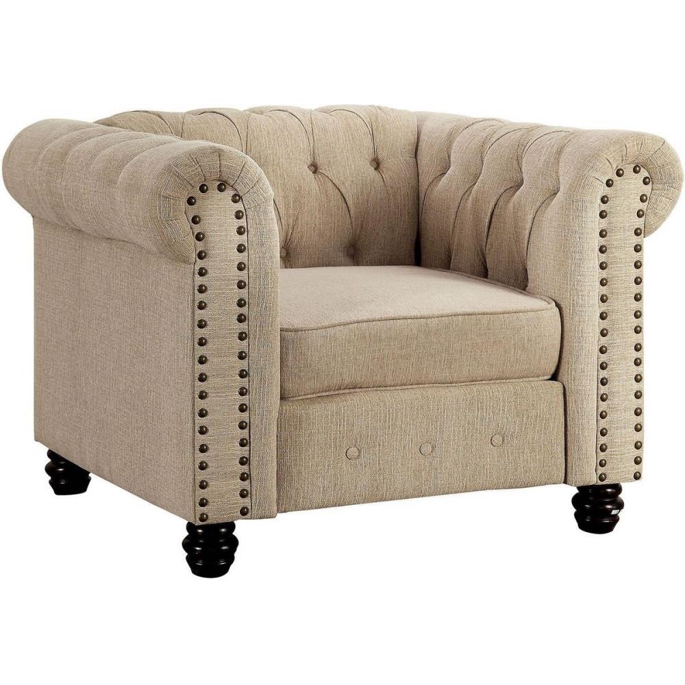 Furniture of America Winifred Stationary Fabric Chair CM6342IV-CH-PK IMAGE 1