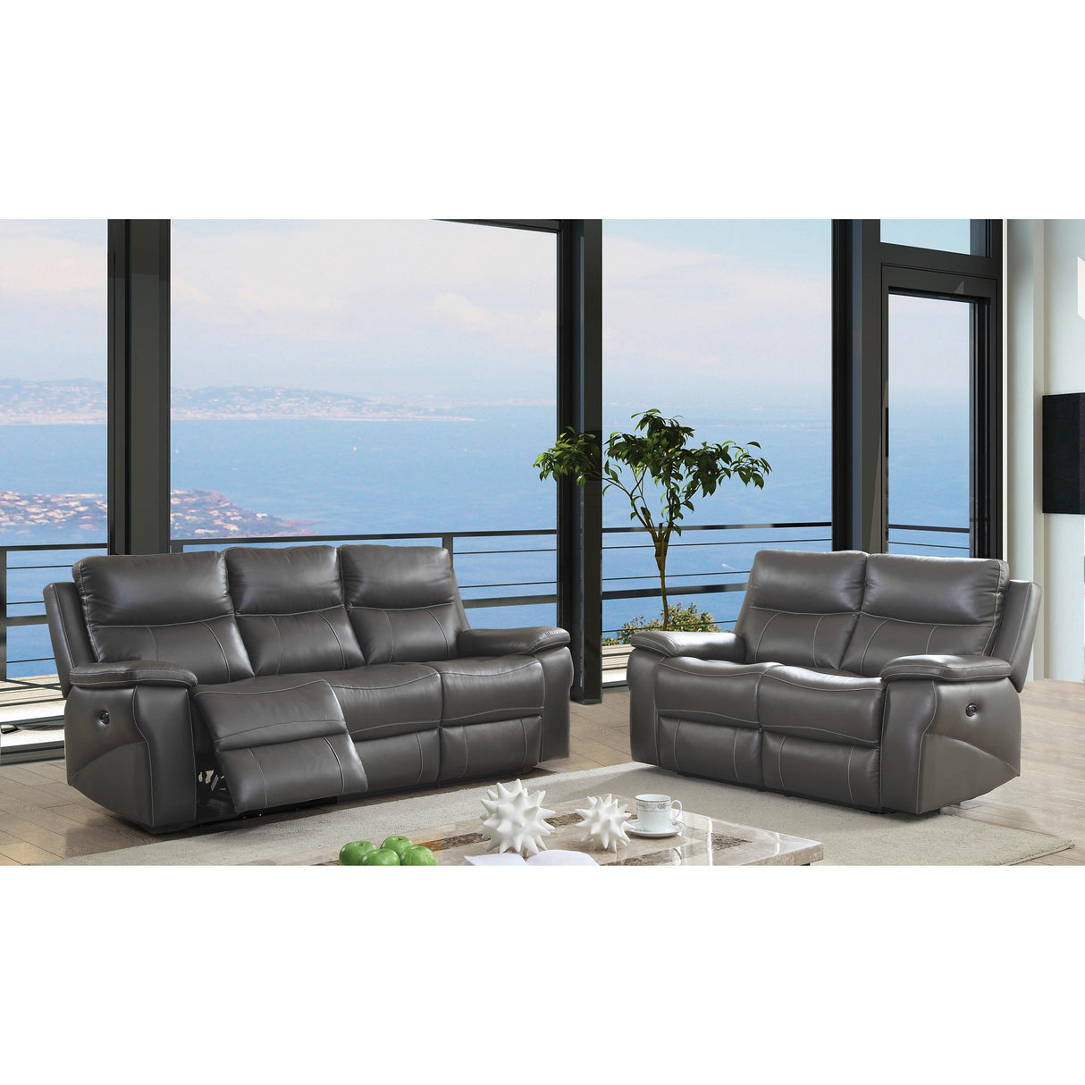 Furniture of America Lila Reclining Leather Match Loveseat CM6540-LV IMAGE 7