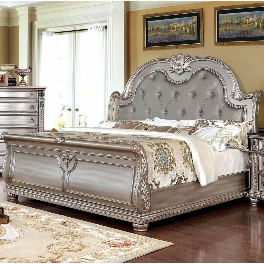 Furniture of America Fromberg King Sleigh Bed CM7670CPN-EK-BED IMAGE 1