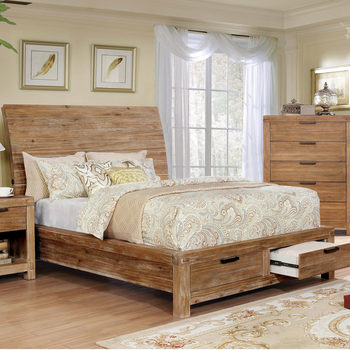 Furniture of America Dion Queen Panel Bed with Storage CM7361Q-BED IMAGE 2
