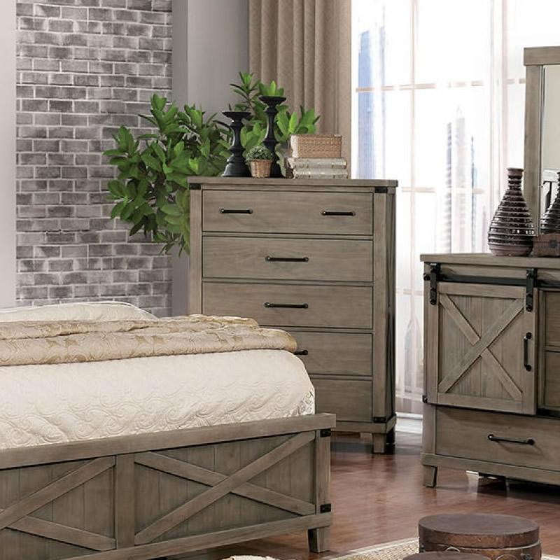 Furniture of America Bianca 5-Drawer Chest CM7734GY-C IMAGE 2