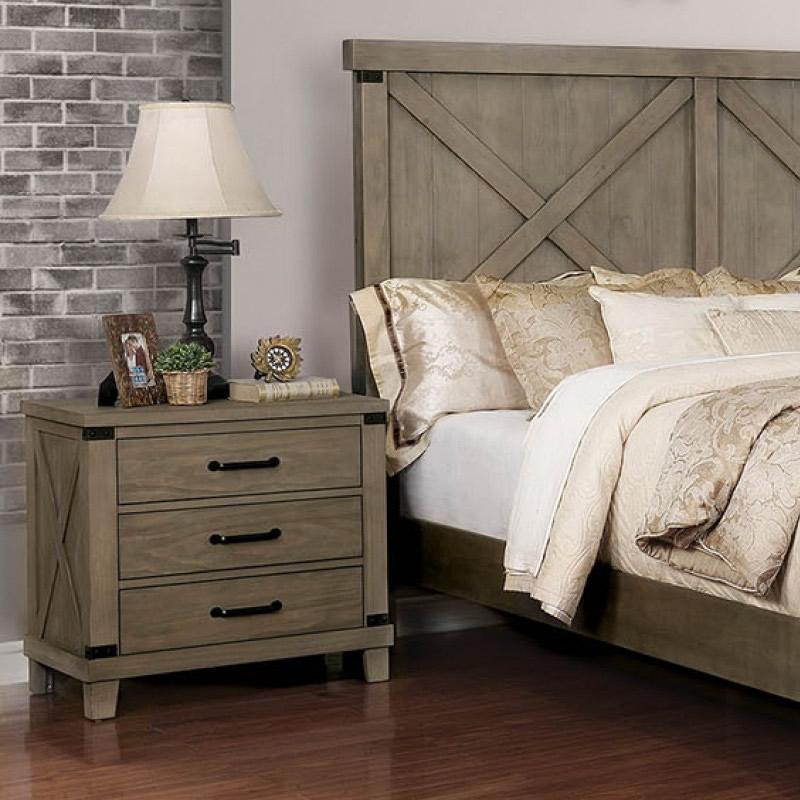 Furniture of America Bianca 3-Drawer Nightstand CM7734GY-N IMAGE 2