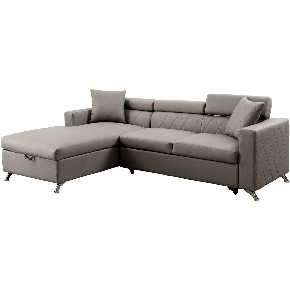 Furniture of America Dayna Leather Look Sleeper Loveseat CM6292-SECTIONAL IMAGE 3