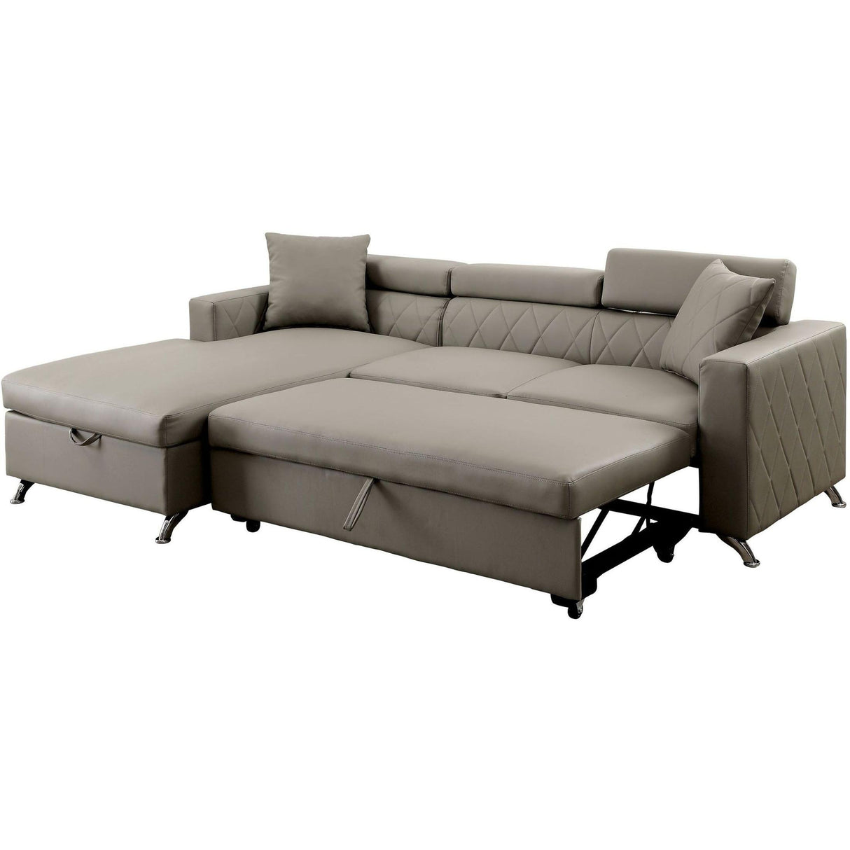 Furniture of America Dayna Leather Look Sleeper Loveseat CM6292-SECTIONAL IMAGE 4