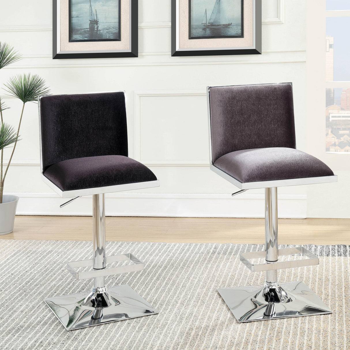 Furniture of America Orjan Adjustable Height Stool CM-BR6462GY IMAGE 5