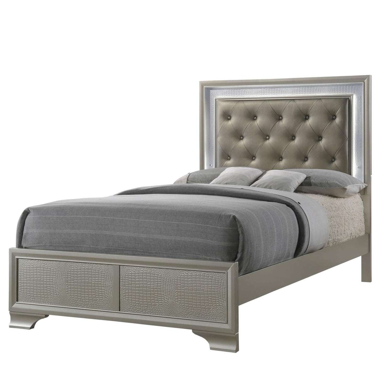 Crown Mark Lyssa Full Upholstered Panel Bed B4300-F-HBFB/B4300-FT-RAIL IMAGE 1