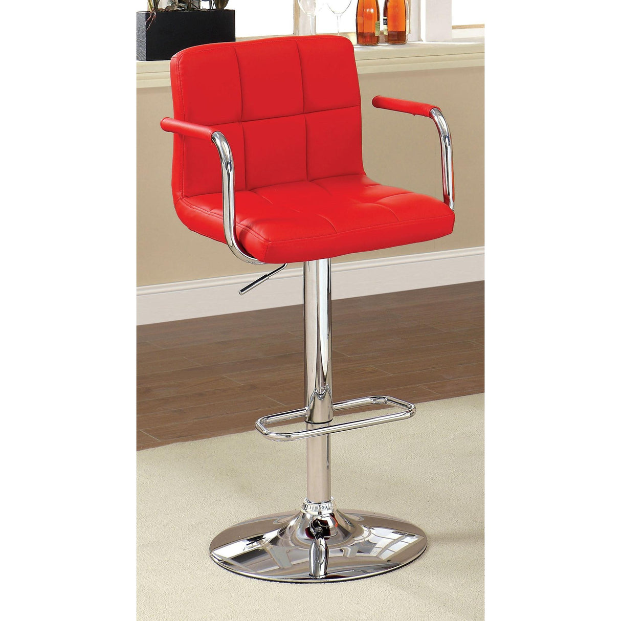 Furniture of America Corfu Adjustable Height Stool CM-BR6917RD IMAGE 1