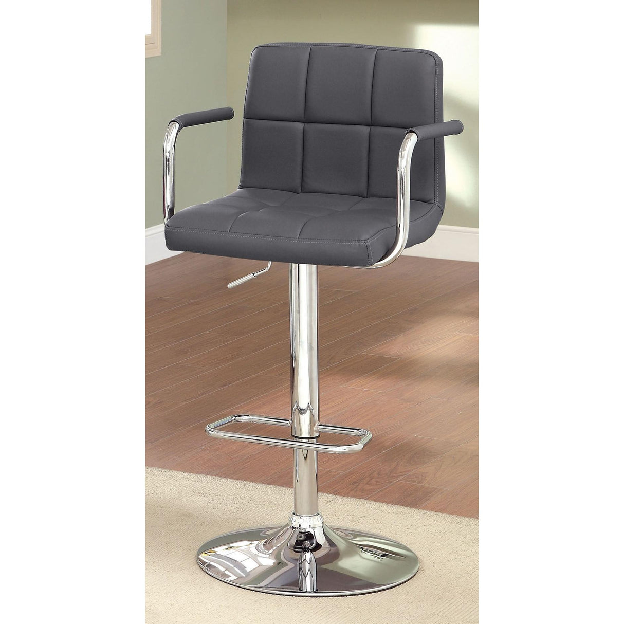 Furniture of America Corfu Adjustable Height Stool CM-BR6917GY IMAGE 1