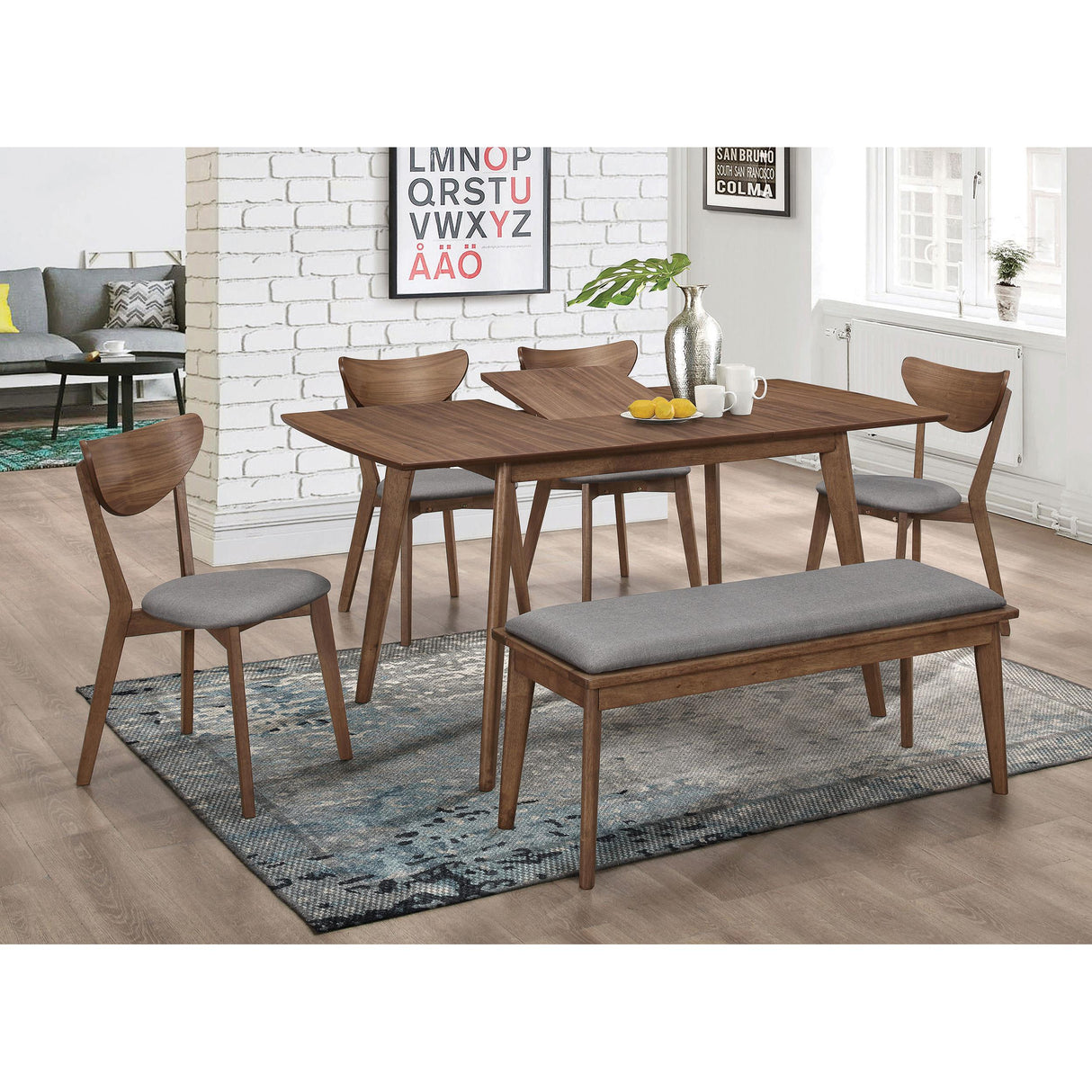 Coaster Furniture Alfredo 108082 Dining Side Chair - Grey and Natural Walnut (Set of 2) IMAGE 9