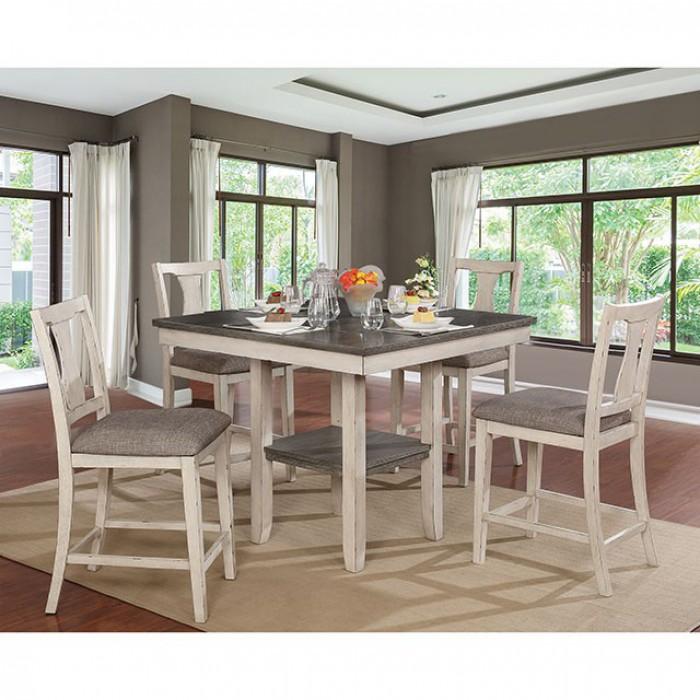 Furniture of America Ann CM3752PT-5PK Counter Height Table Set IMAGE 1