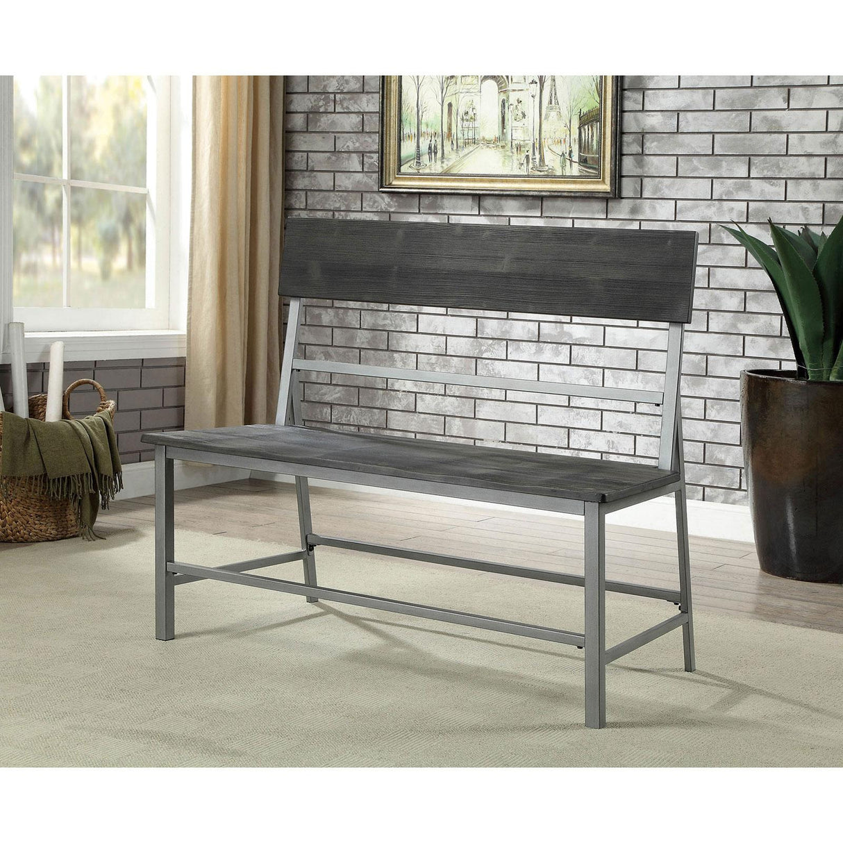 Furniture of America Nunez Counter Height Dining Bench CM3921BN IMAGE 2