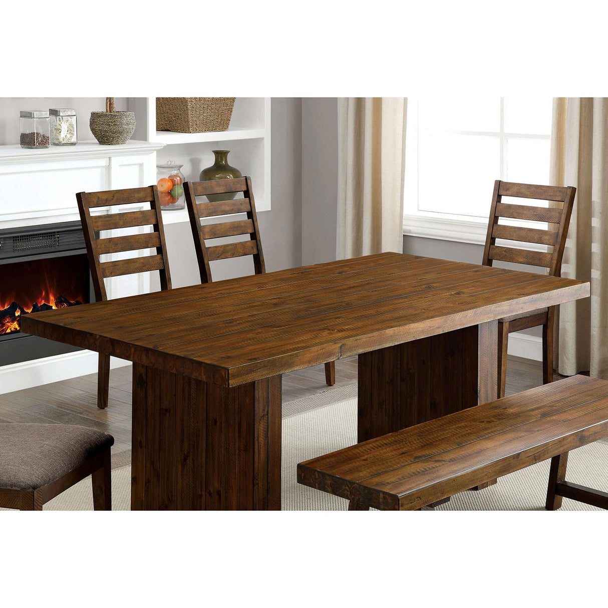 Furniture of America Kirsty Dining Table with Pedestal Base CM3821T-TABLE IMAGE 3
