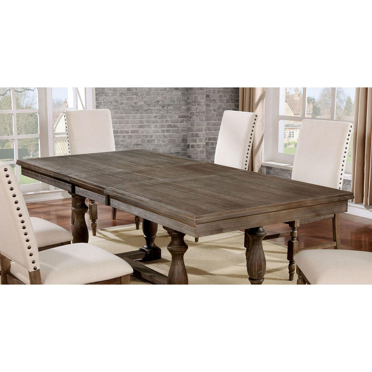 Furniture of America Roeselare Dining Table with Trestle Base CM3455T-TABLE IMAGE 3