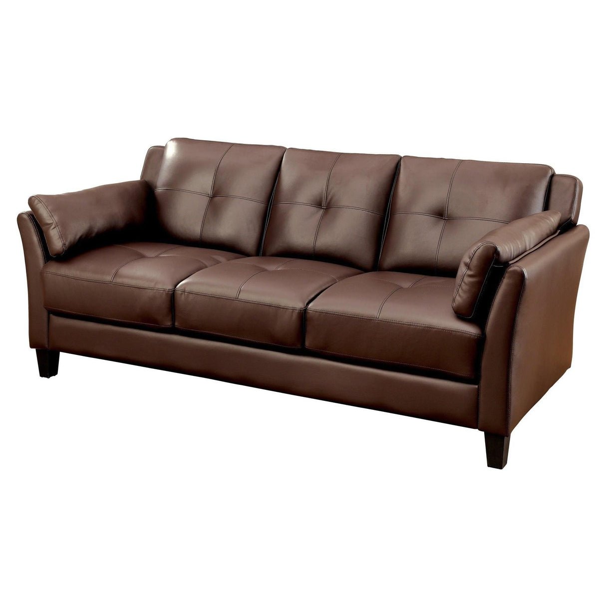 Furniture of America Pierre Stationary Leatherette Sofa CM6717BR-SF-PK IMAGE 3