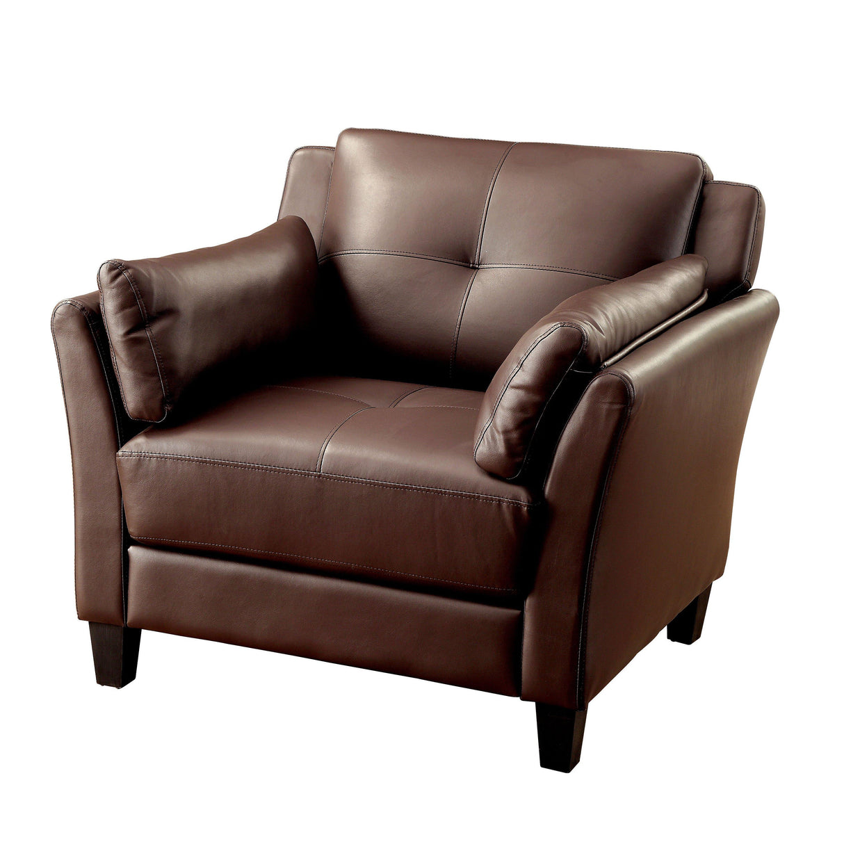 Furniture of America Pierre Stationary Leather Look Chair CM6717BR-CH-PK IMAGE 2