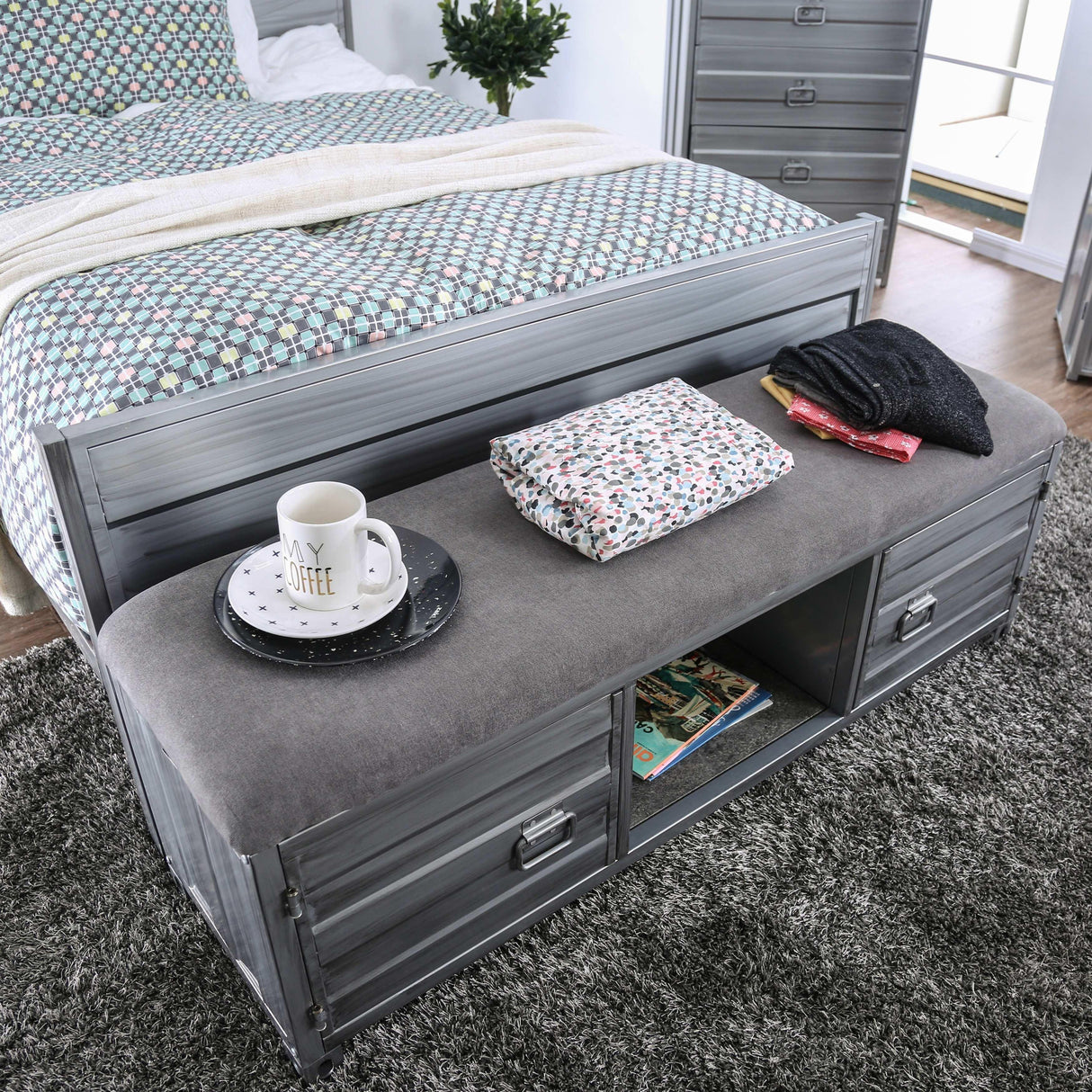 Furniture of America Mccredmond Storage Bench CM7075BN IMAGE 4
