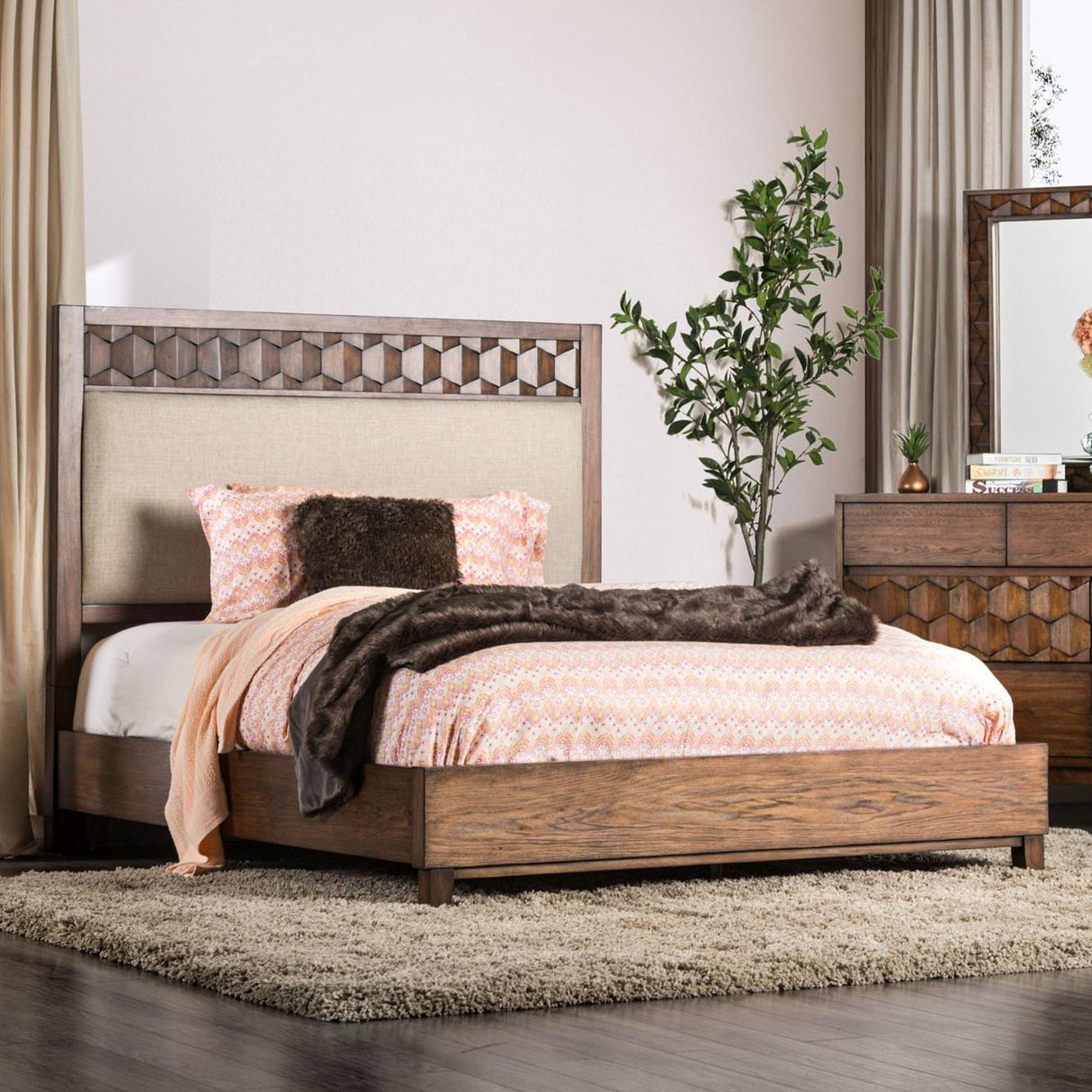 Furniture of America Kallisto King Panel Bed CM7582F-EK-BED IMAGE 1