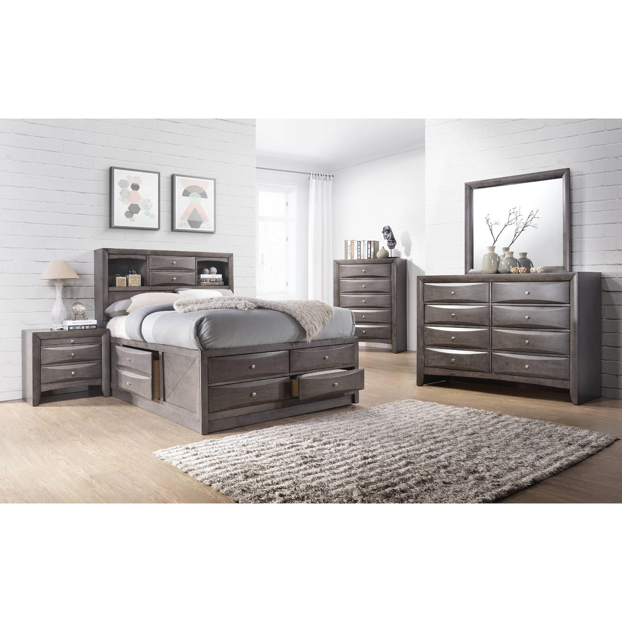 Elements International Emily 2-Drawer Nightstand EG100NS IMAGE 2