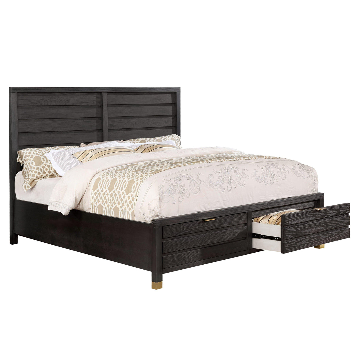 Furniture of America Bailey King Panel Bed with Storage CM7510DR-EK-BED IMAGE 1