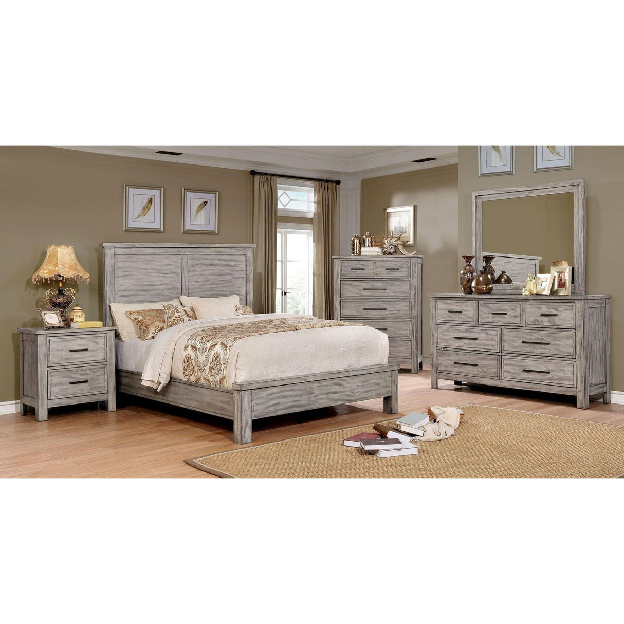 Furniture of America Canopus Queen Panel Bed CM7422GY-Q-BED IMAGE 4