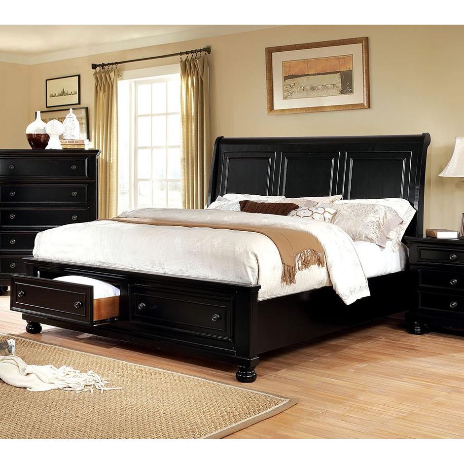 Furniture of America Castor California King Platform Bed with Storage CM7590BK-CK-BED IMAGE 2
