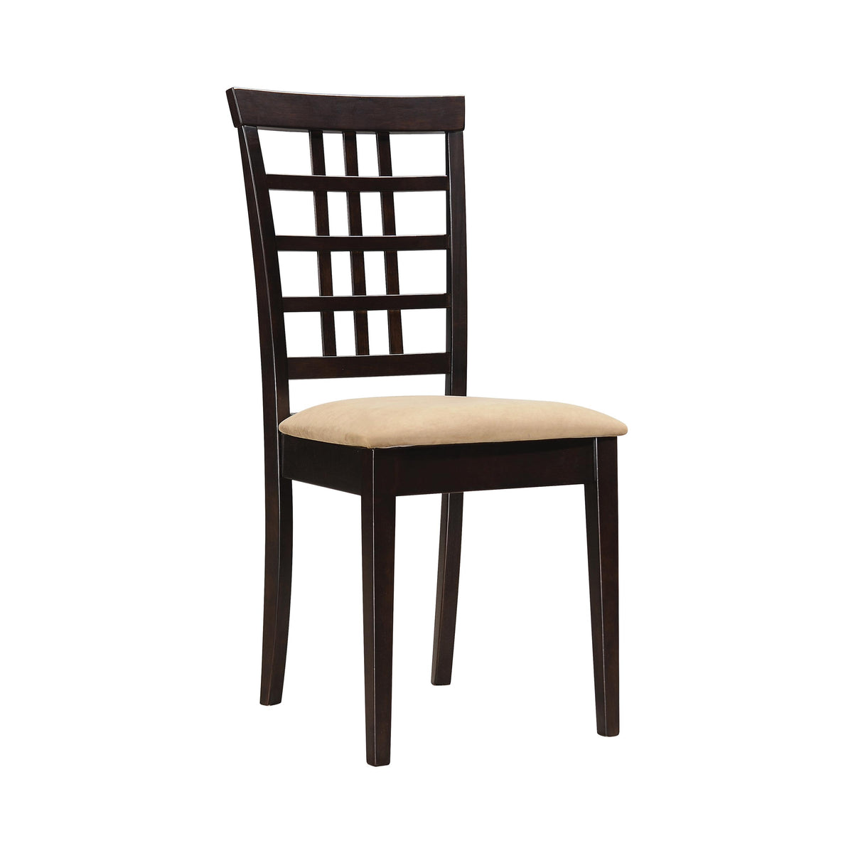 Coaster Furniture Kelso 190822 Lattice Back Dining Side Chair - Cappuccino (Set of 2) IMAGE 2