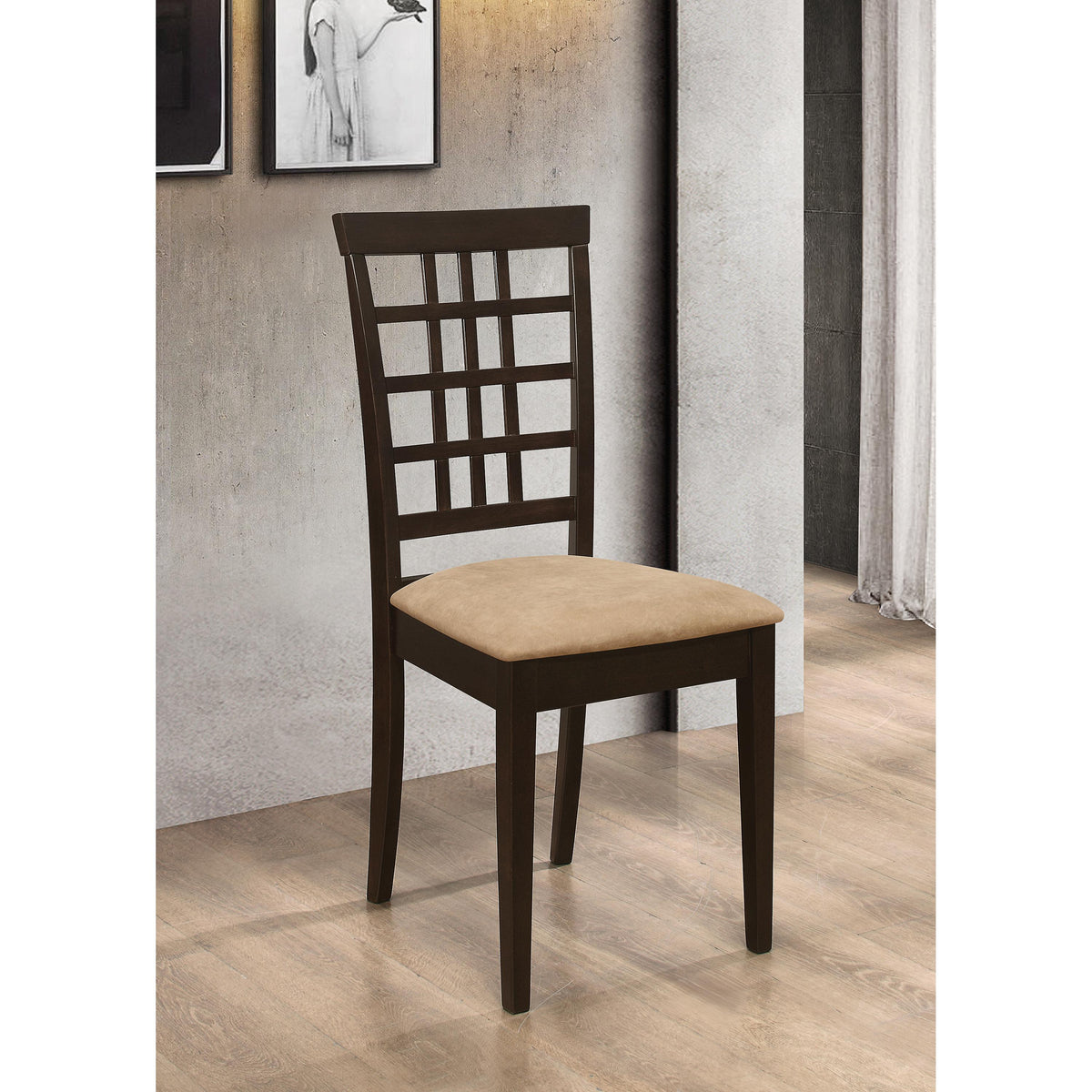 Coaster Furniture Kelso 190822 Lattice Back Dining Side Chair - Cappuccino (Set of 2) IMAGE 9