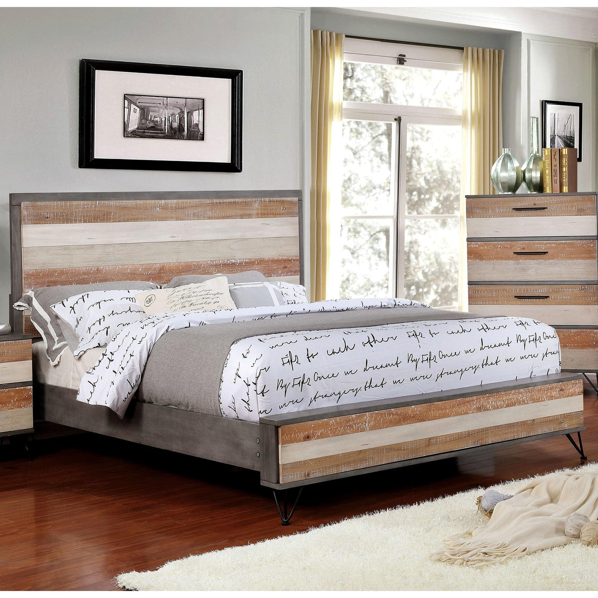 Furniture of America Haddel California King Panel Bed CM7592GY-CK-BED IMAGE 1