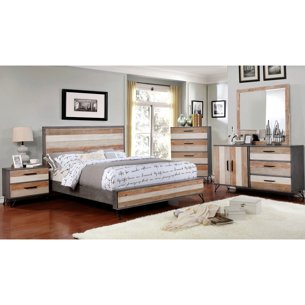 Furniture of America Haddel California King Panel Bed CM7592GY-CK-BED IMAGE 4