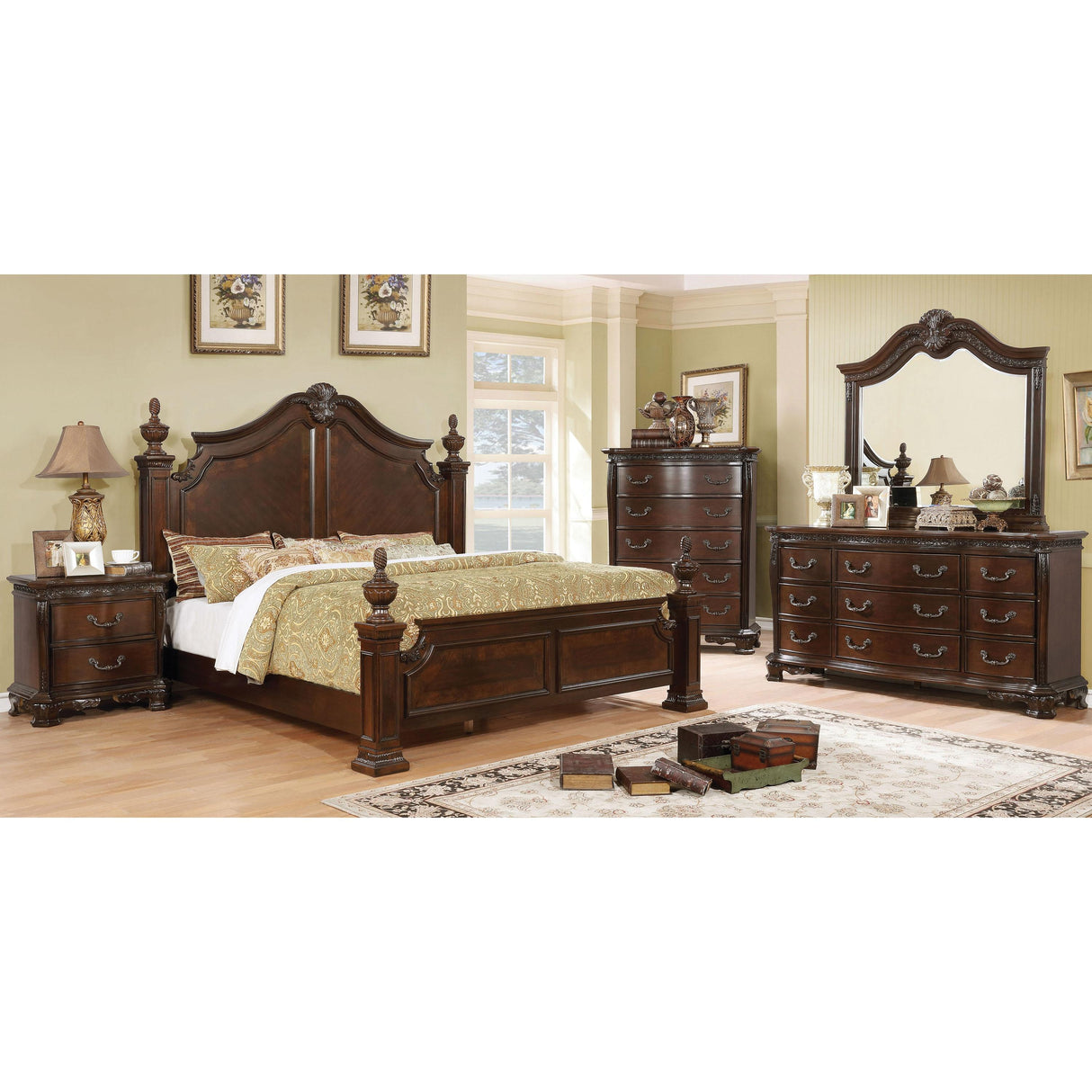 Furniture of America Hesperos California King Poster Bed CM7798CH-CK-BED IMAGE 5