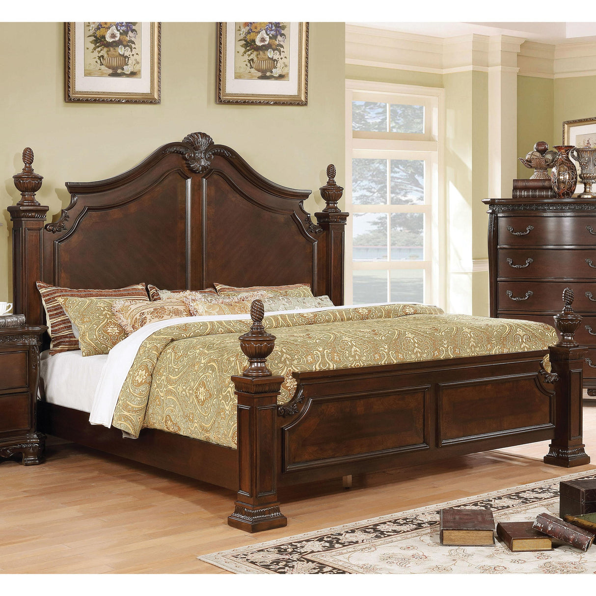 Furniture of America Hesperos King Poster Bed CM7798CH-EK-BED IMAGE 2