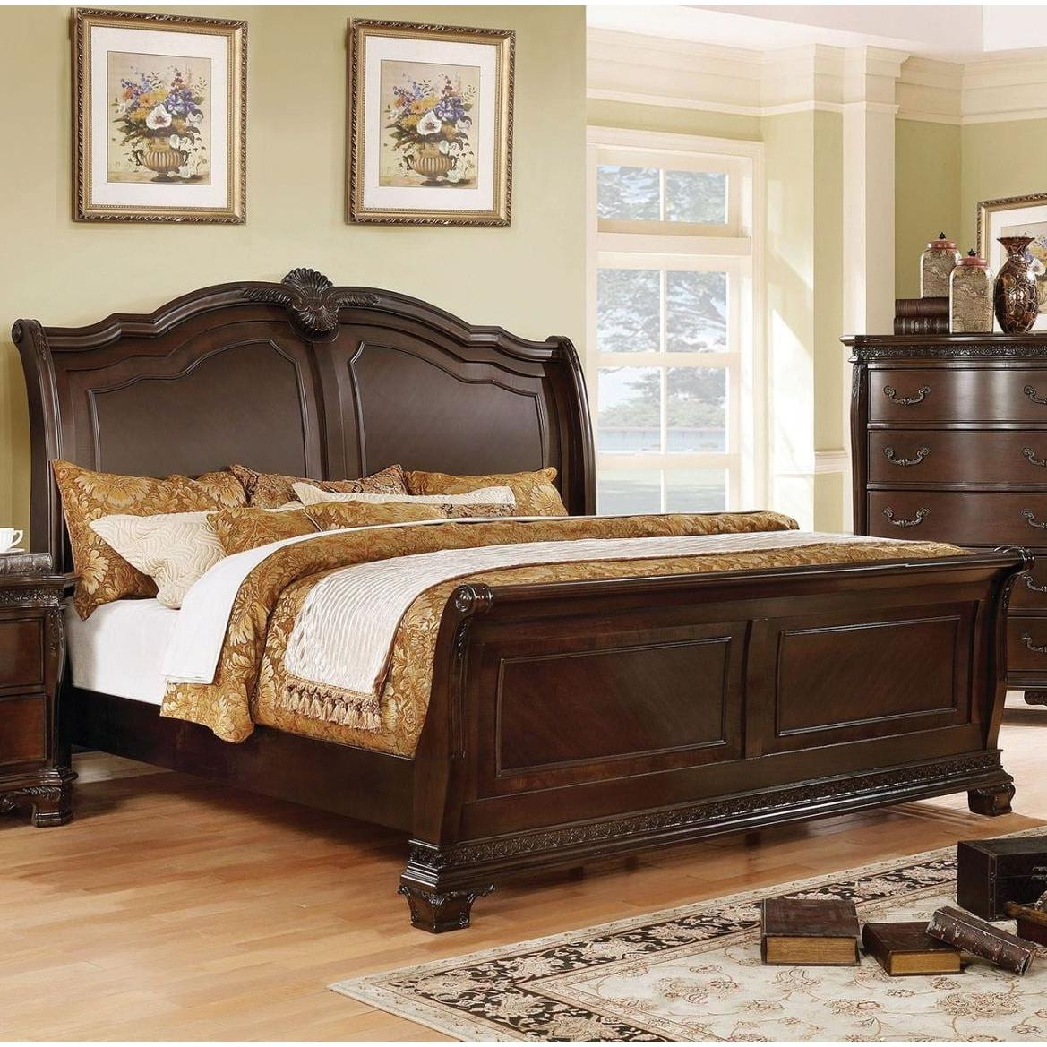Furniture of America Isidora King Sleigh Bed CM7799CH-EK-BED IMAGE 2