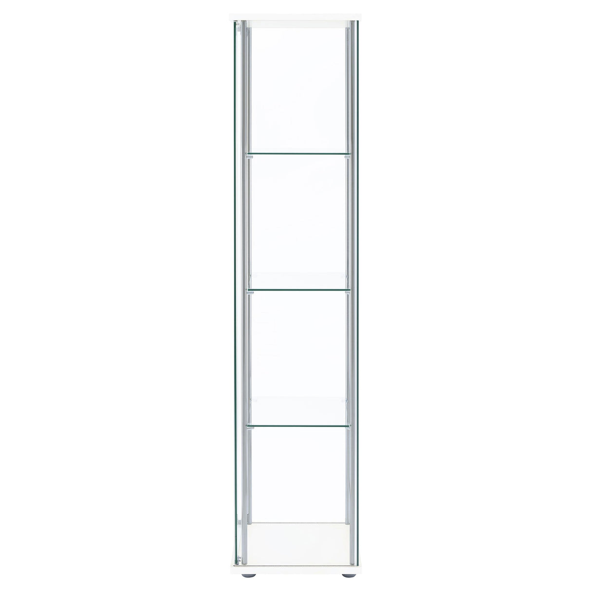 Coaster Furniture Bellatrix 951072 4-shelf Clear Glass Curio Cabinet - White IMAGE 4