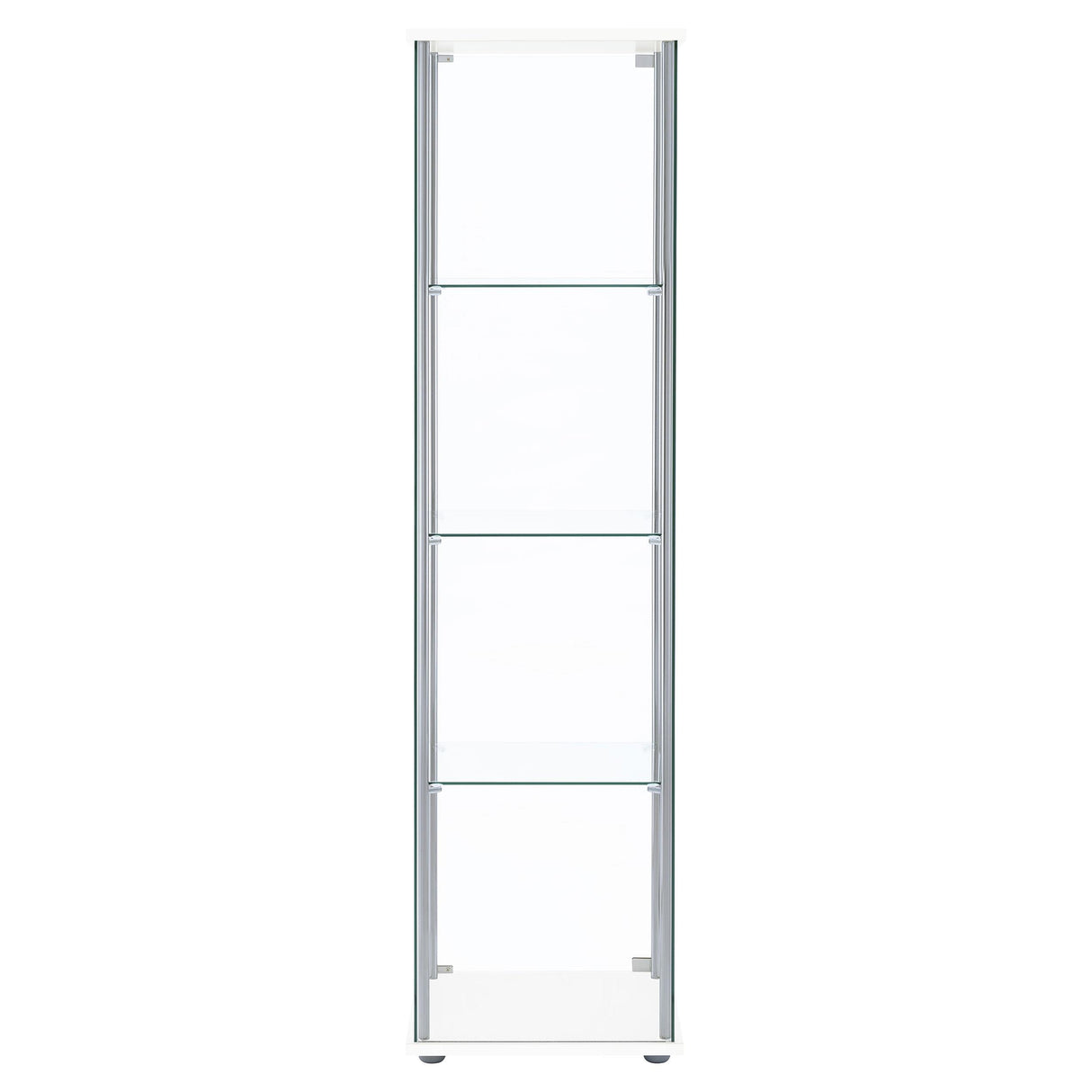 Coaster Furniture Bellatrix 951072 4-shelf Clear Glass Curio Cabinet - White IMAGE 6