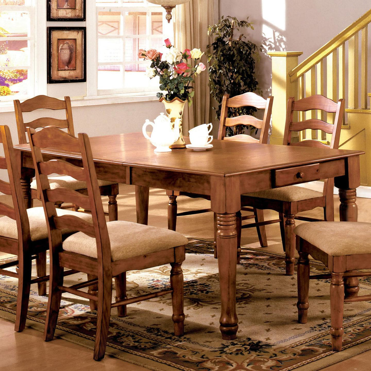 Furniture of America Spring Creek Dining Table CM3112T IMAGE 1
