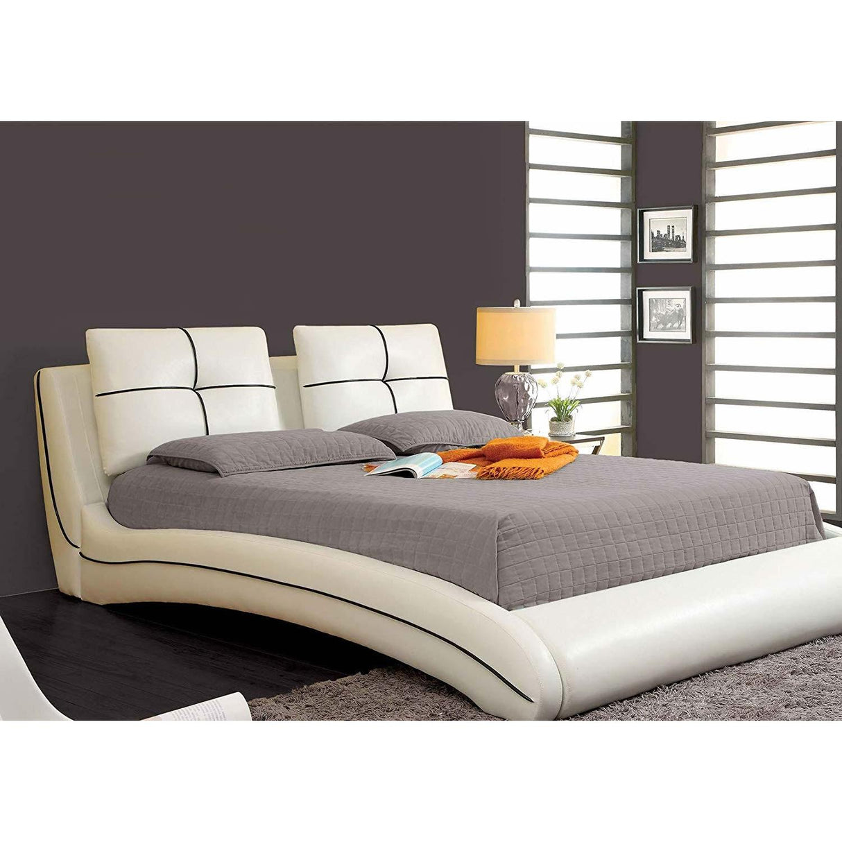 Furniture of America Ourem California King Upholstered Platform Bed CM7017CK-BED IMAGE 2