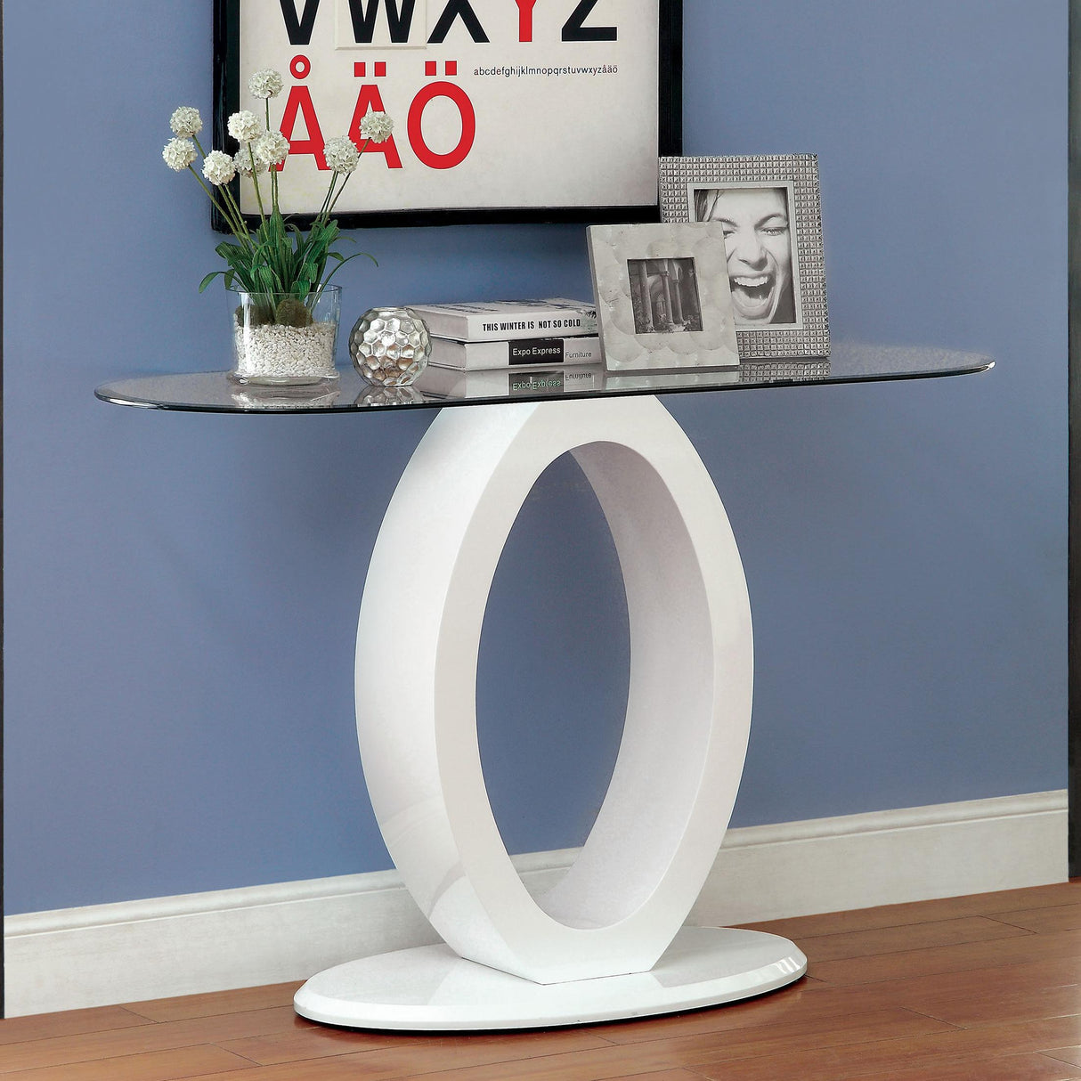 Furniture of America Lodia Sofa Table CM4825WH-S IMAGE 1